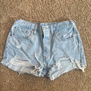 Levi's 501 Blue Jean Shorts Casual Cut-Off Style
